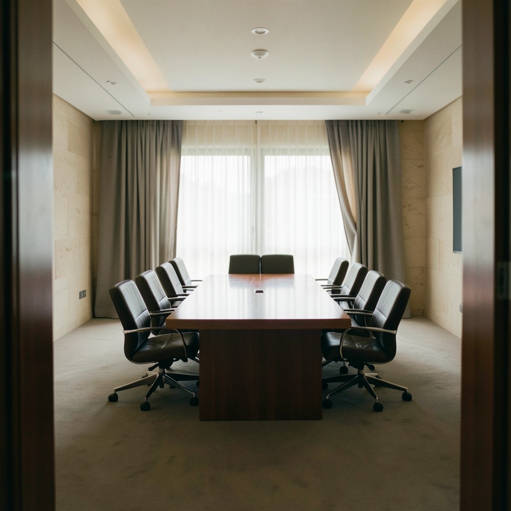 Quiet boardroom prepared for a privileged access review workshop